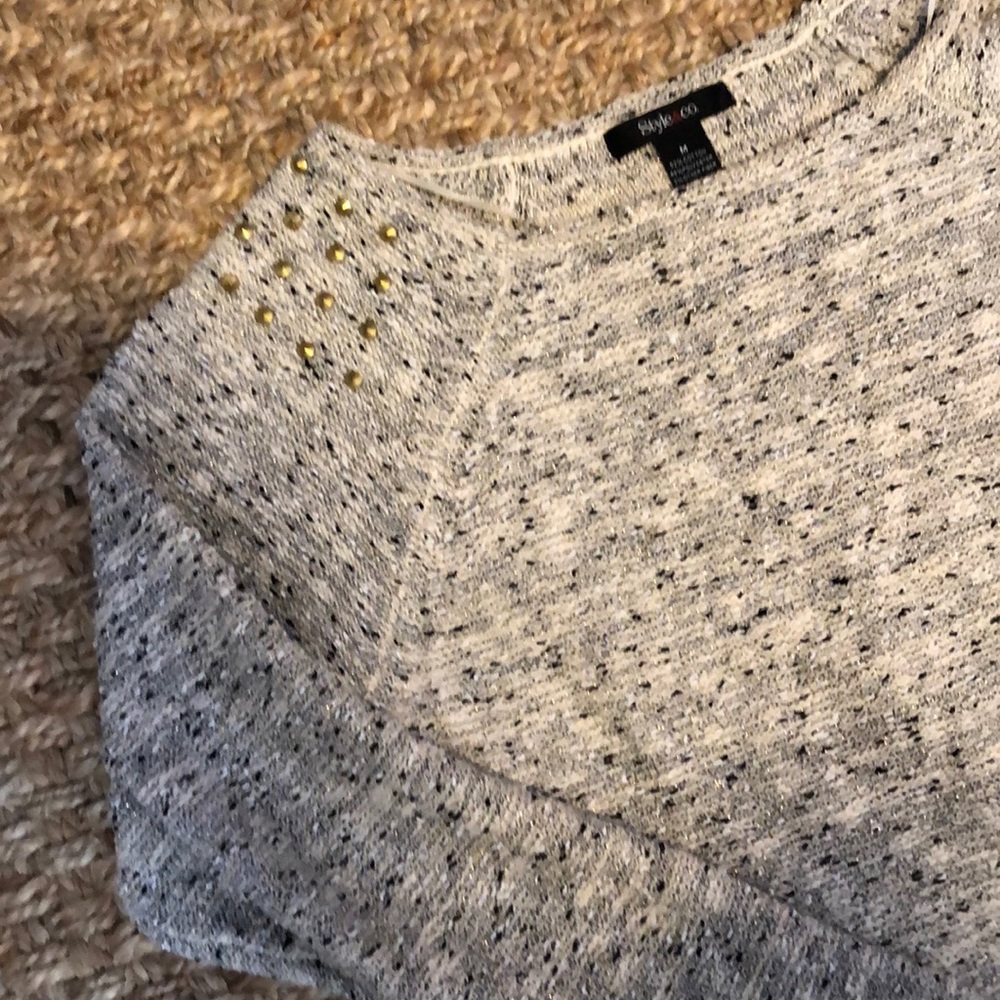 Gold shoulder detailed sweater